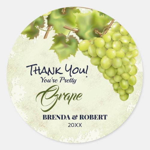 Funny Grape Fruit Thank You Classic Round Sticker