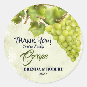 Funny Grape Fruit Thank You Classic Round Sticker
