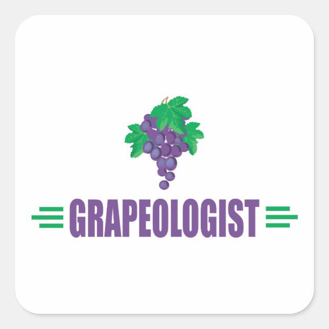 Funny Grapes Square Sticker (Front)