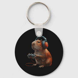 Funny Graphic Capyra Video Games For Gamer 1 Keychain