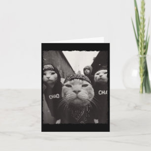Funny Graphic Cat Gangster Funny  Card