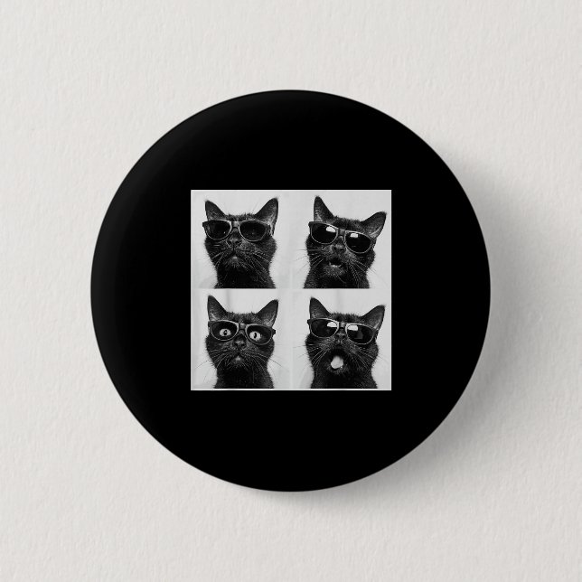 Funny Graphic Cat Photobooth Selfie Funny _5  Button (Front)