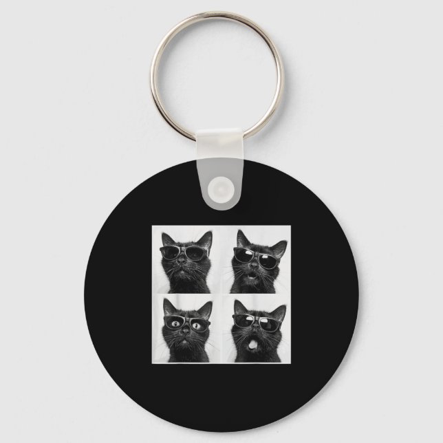 Funny Graphic Cat Photobooth Selfie Funny _5  Keychain (Front)