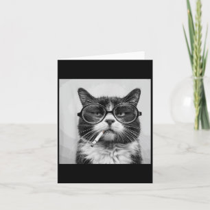 Funny Graphic Cat Smoking Adult Funny _3 Card