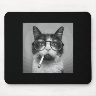 Funny Graphic Cat Smoking Adult Funny  Mouse Pad