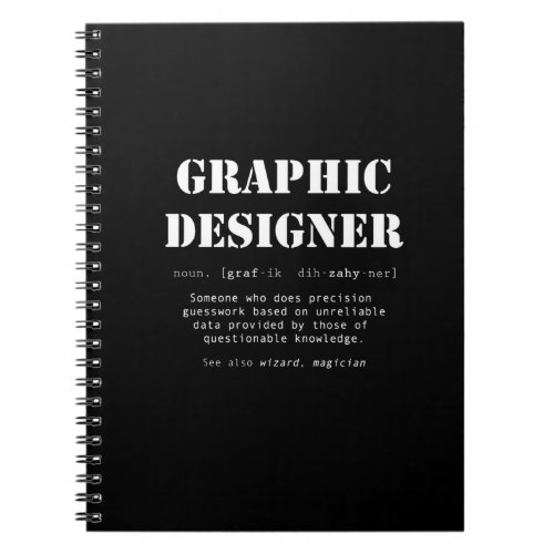 Funny Graphic Designer Dictionary Definition Gift Notebook