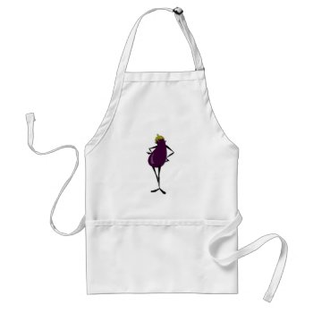 Funny Graphic Eggplant Lady Standard Apron by AHOIHOI at Zazzle
