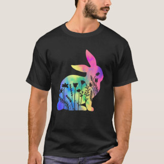 Funny Graphic Floral Rabbit Men Women Gift T-Shirt
