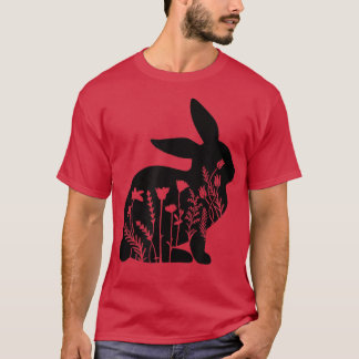 Funny Graphic Floral Rabbit men women gift T-Shirt