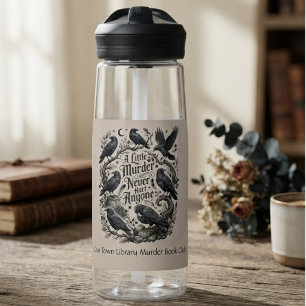 Funny Graphic Raven Book Club Member Water Bottle