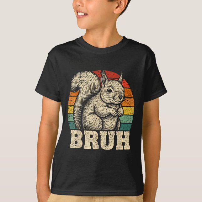 Funny Graphic Tees Squirrel Bruh For Boys Girls Me (Front)