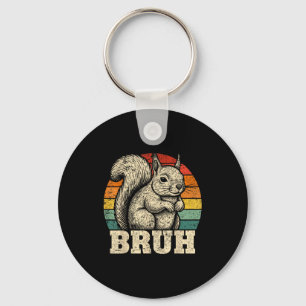 Funny Graphic Tees Squirrel Bruh For Boys Girls Me Keychain
