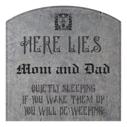 Funny Gravestone Do Not Disturb Door Sign