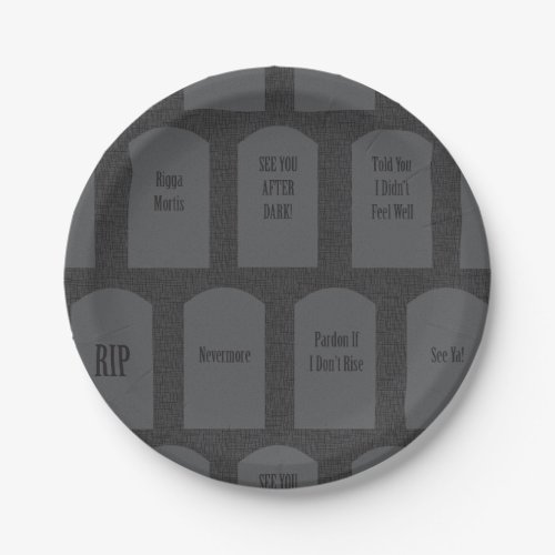 Funny Gravestones Paper Plates