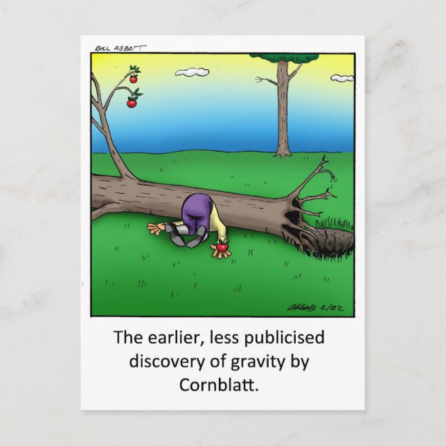 Funny Gravity Cartoon Art Gift! Postcard (Front)
