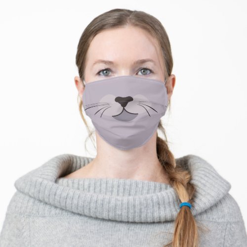 Funny Gray Cat Adult Cloth Face Mask