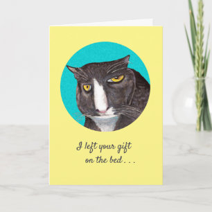 Funny Gray Cat Birthday Greeting Card