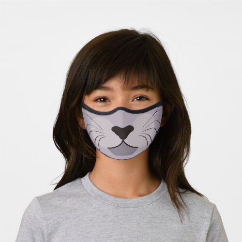 Funny Gray Cat Premium Face Mask
