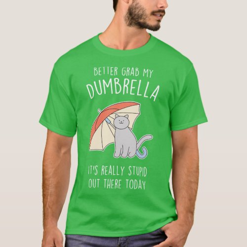 Funny Gray Cat Umbrella T_Shirt