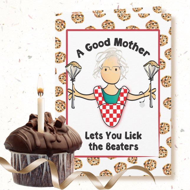 Funny Gray Hair Cartoon Mother Mum Mom Birthday    Card (Creator Uploaded)