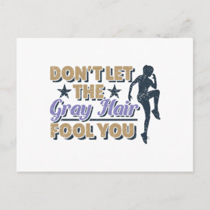 Funny Gray Hair Running Quote - Older Runner Postcard