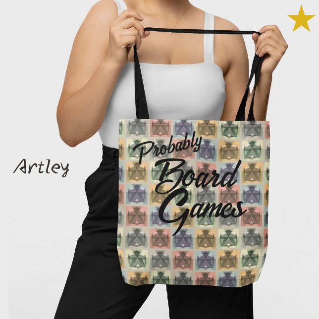 Funny Gray Pastel Meeple Checker Board Game  Tote Bag (Creator Uploaded)