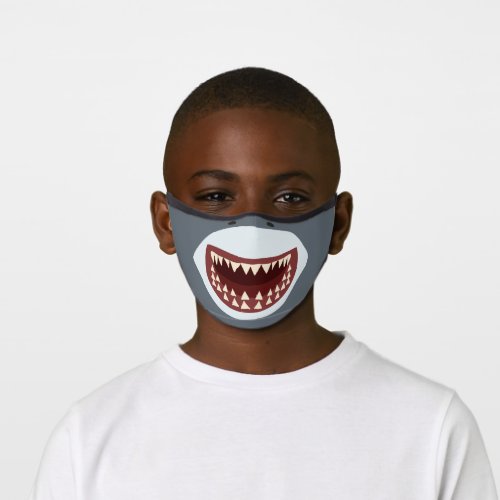 Funny Gray Shark Mouth Print Premium Face Mask