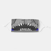 Funny gray shark teeth illustration mouth adult cloth face mask (Front, Folded)