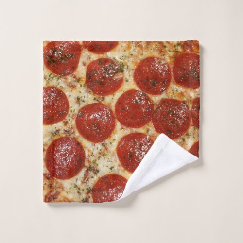 Funny Greasy Pepperoni Pizza Wash Cloth