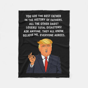 Funny Great Dad Donald Trump Father's Day Gift Tee Fleece Blanket