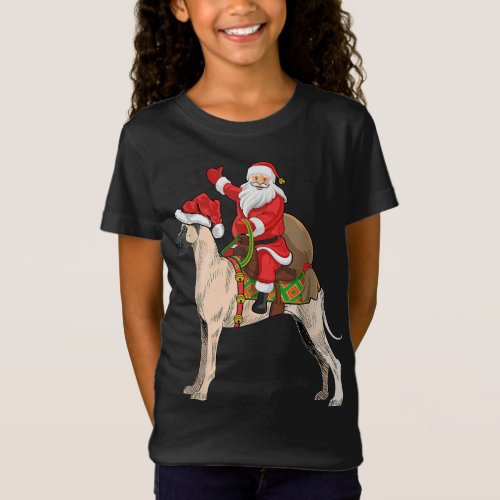 Funny Great Dane Dog Lover Santa Riding Great Dane T_Shirt