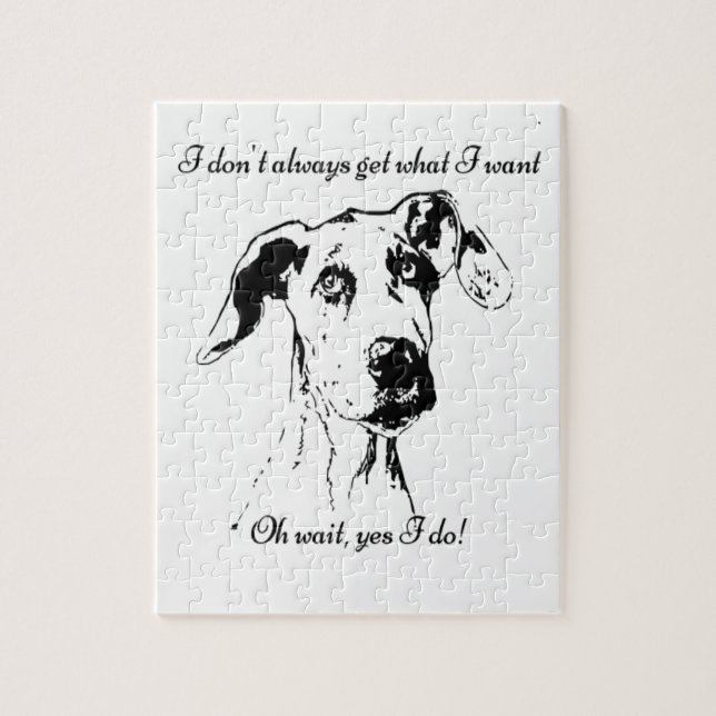 Funny Great Dane Dog Quote Jigsaw Puzzle (Vertical)
