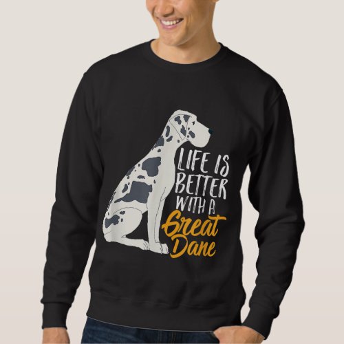 Funny Great Dane Dog With Cute Graphic for Pup Lov Sweatshirt