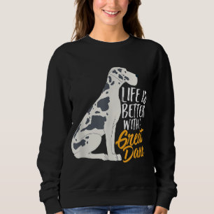 Funny Great Dane Dog With Cute Graphic for Pup Lov Sweatshirt