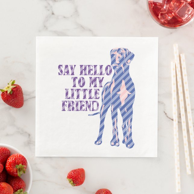 Funny Great Dane hello  Paper Dinner Napkins (Insitu)