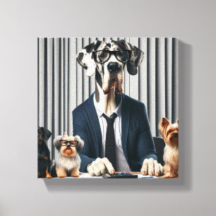 Funny Great Dane Mantle working Accountant Canvas Print