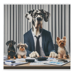 Funny Great Dane Mantle working Accountant Faux Canvas Print