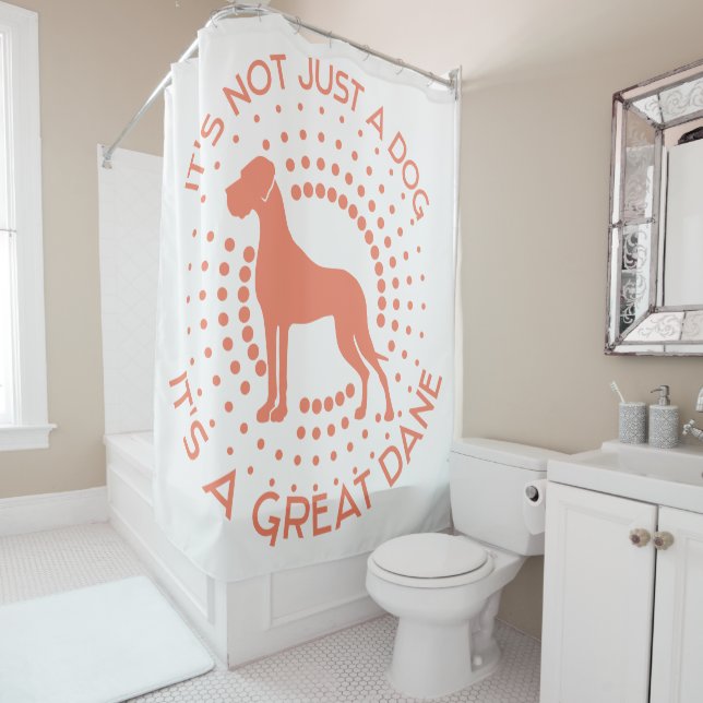 Funny Great Dane Shower Curtain (In Situ)