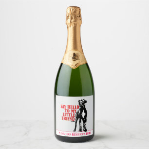 Funny Great Dane Winner Wine Sparkling Wine Label