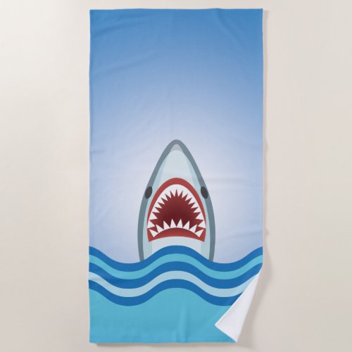 Funny Great White Shark Attack Beach Towel
