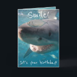 Funny Great White Shark Birthday Card<br><div class="desc">The best birthday card ever! Funny and with the coolest Great White Shark images you've ever seen! Feel free to personalise the card to your perfection! The great white shark (Carcharodon carcharias), also known as the great white, white shark or white pointer, is a species of large mackerel shark which...</div>
