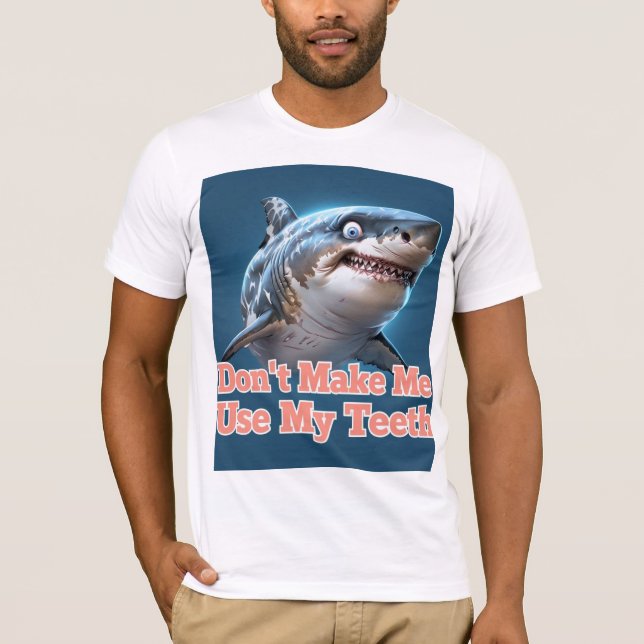 Funny Great White Shark Design  T-Shirt (Front)