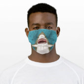 Funny Great White Shark Fish Face Adult Cloth Face Mask (Worn)