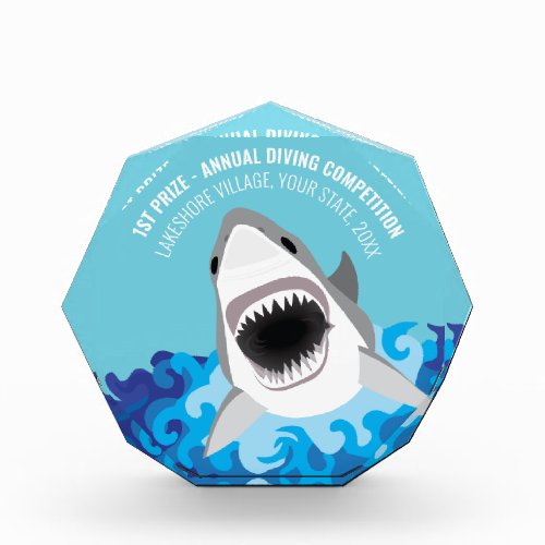 Funny Great White Shark Nautical Acrylic Award