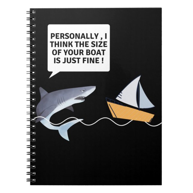 Funny Great White Shark Teeth Bite  Notebook (Front)