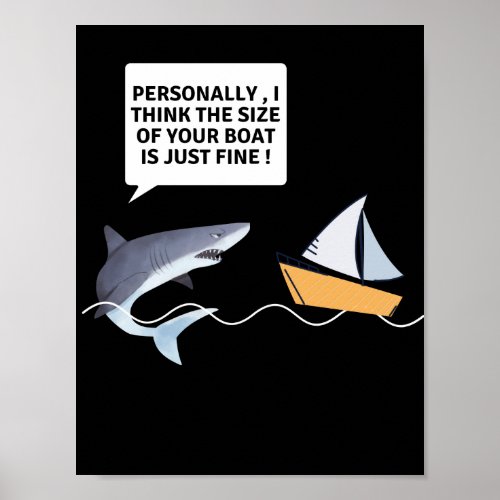 Funny Great White Shark Teeth Bite  Poster