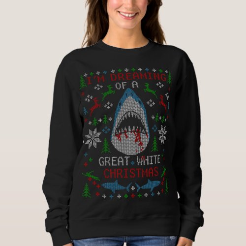 Funny Great White Shark Ugly Christmas Sweater