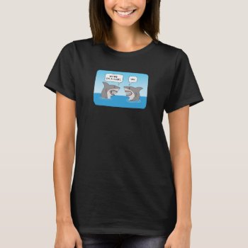 Funny Great White Sharks In Ocean T-shirt by chuckink at Zazzle