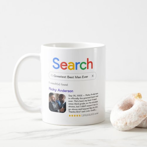 Funny Greatest Best Man Ever Search With Photo Coffee Mug