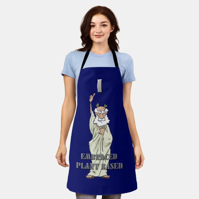 Funny Greek God "I Embraced Plant Based" Apron (Worn)